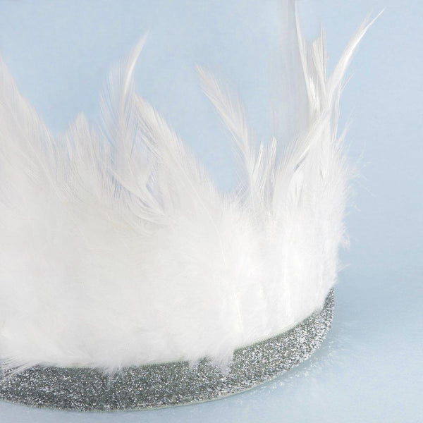 PARTY CROWNS + TIARAS - FEATHER WHITE MERI MERI