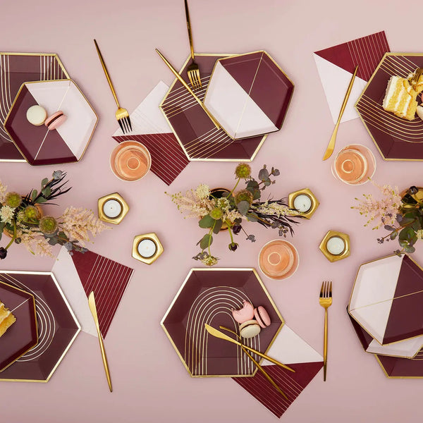 NAPKINS SMALL - BORDEAUX MAROON CHAINLINK