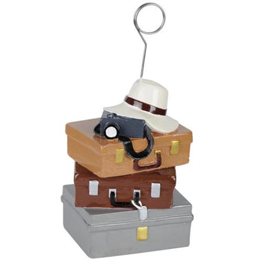 PARTY ACCESSORY - WORLD TRAVELLER LUGGAGE PHOTO BALLOON HOLDER, PARTY ACCESSORY, SKS - Beistle Co - Bon + Co. Party Studio