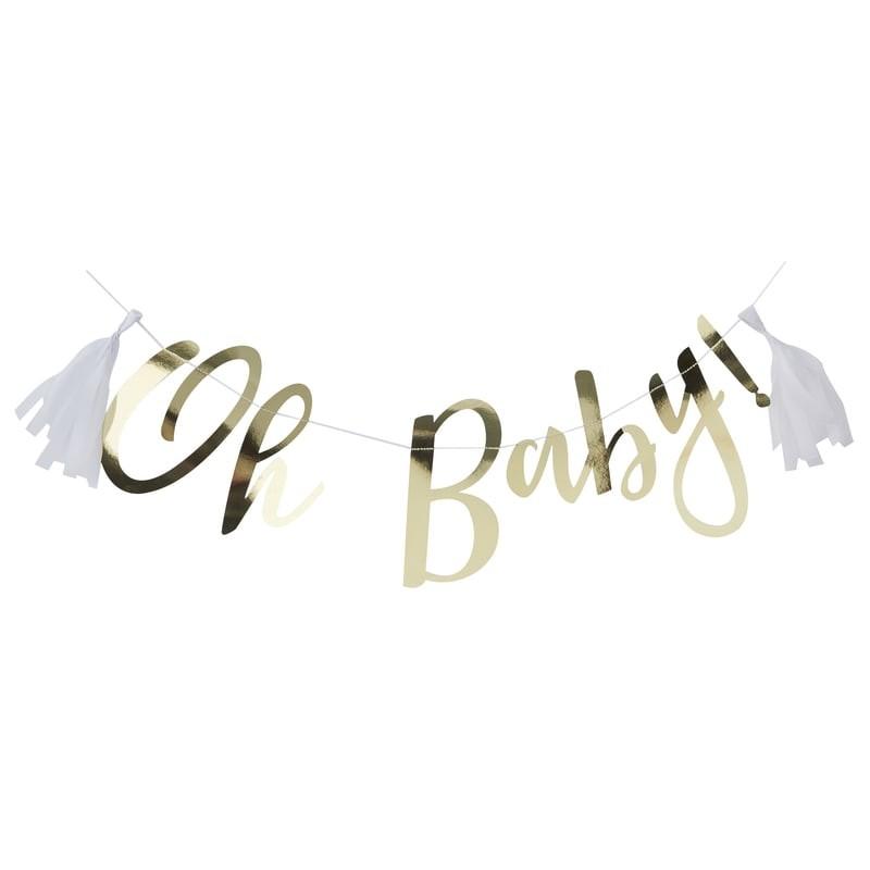 WORD GARLAND - OH BABY GOLD, Word Mix Garlands, GINGER RAY - Bon + Co. Party Studio