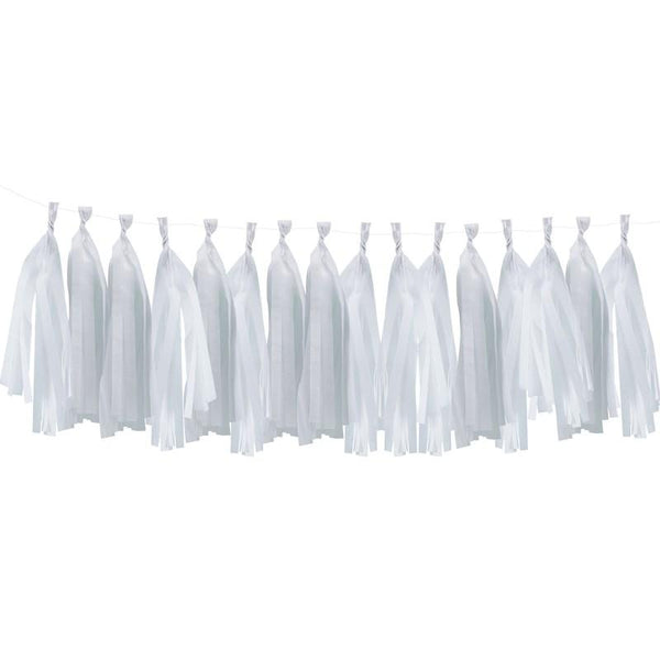 TASSEL GARLAND - TISSUE WHITE, Tassel Garland, GINGER RAY - Bon + Co. Party Studio