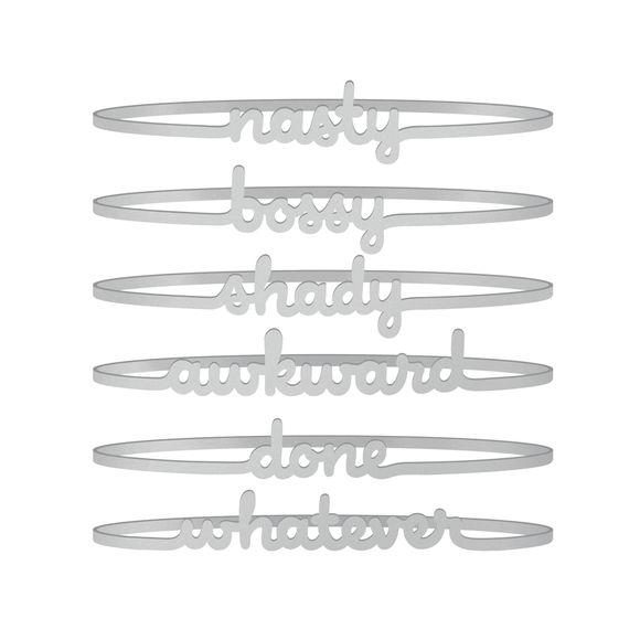 DRINK MARKERS - WINE LINES SNARKY SILVER, Drinkware, Fred - Bon + Co. Party Studio