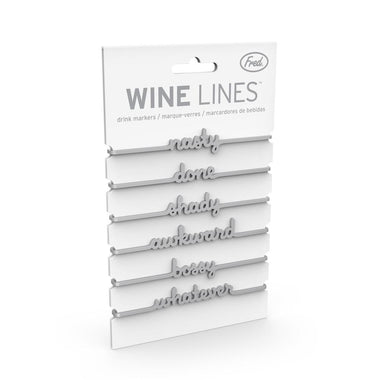 DRINK MARKERS - WINE LINES SNARKY SILVER, Drinkware, Fred - Bon + Co. Party Studio
